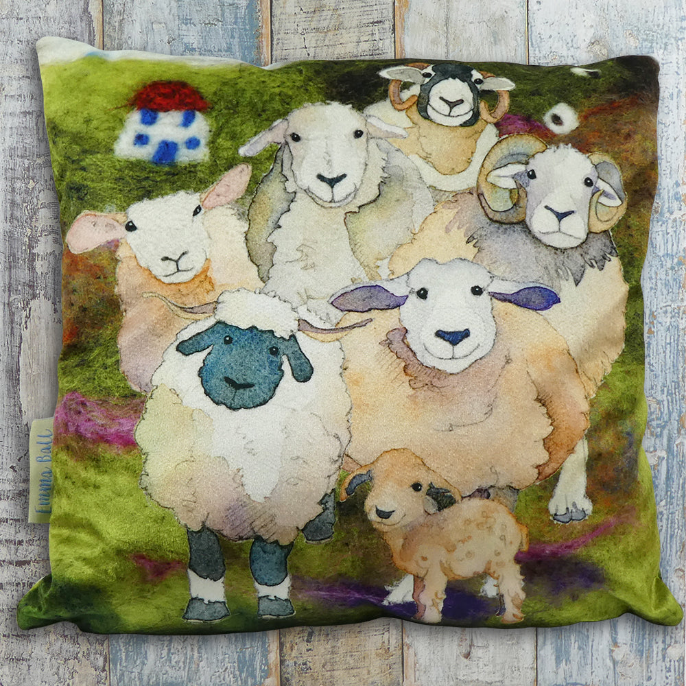 Felted Sheep Velvet Cushion
