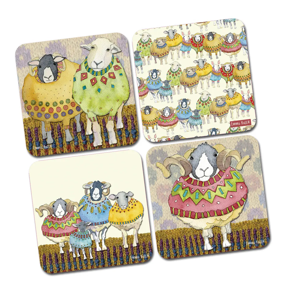 Sheep in Sweaters Coaster Set