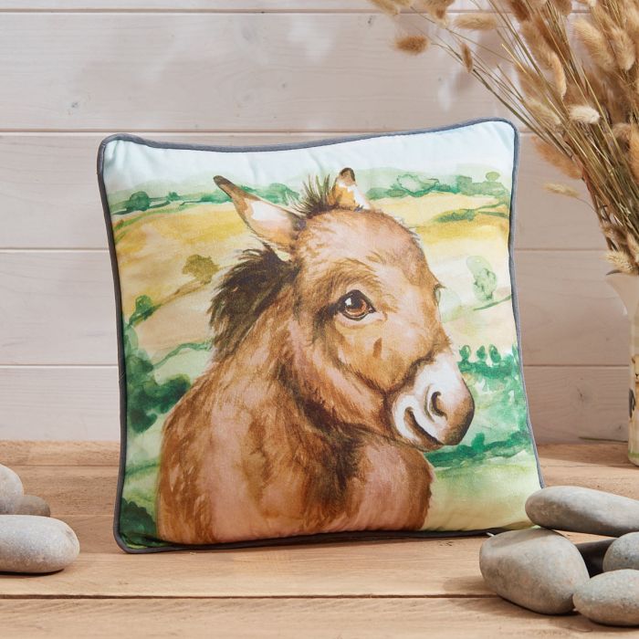 Watercolour Donkey Cushion